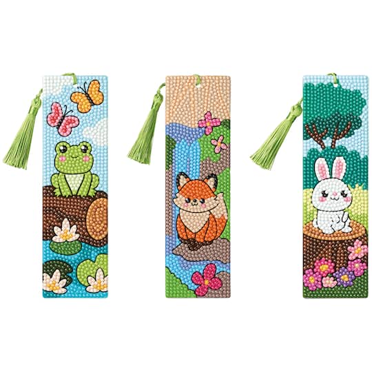 Michaels, Cute Animals 3-Piece Diamond Art Bookmark Kit by Make Market® – Category: Diamond Painting Kits